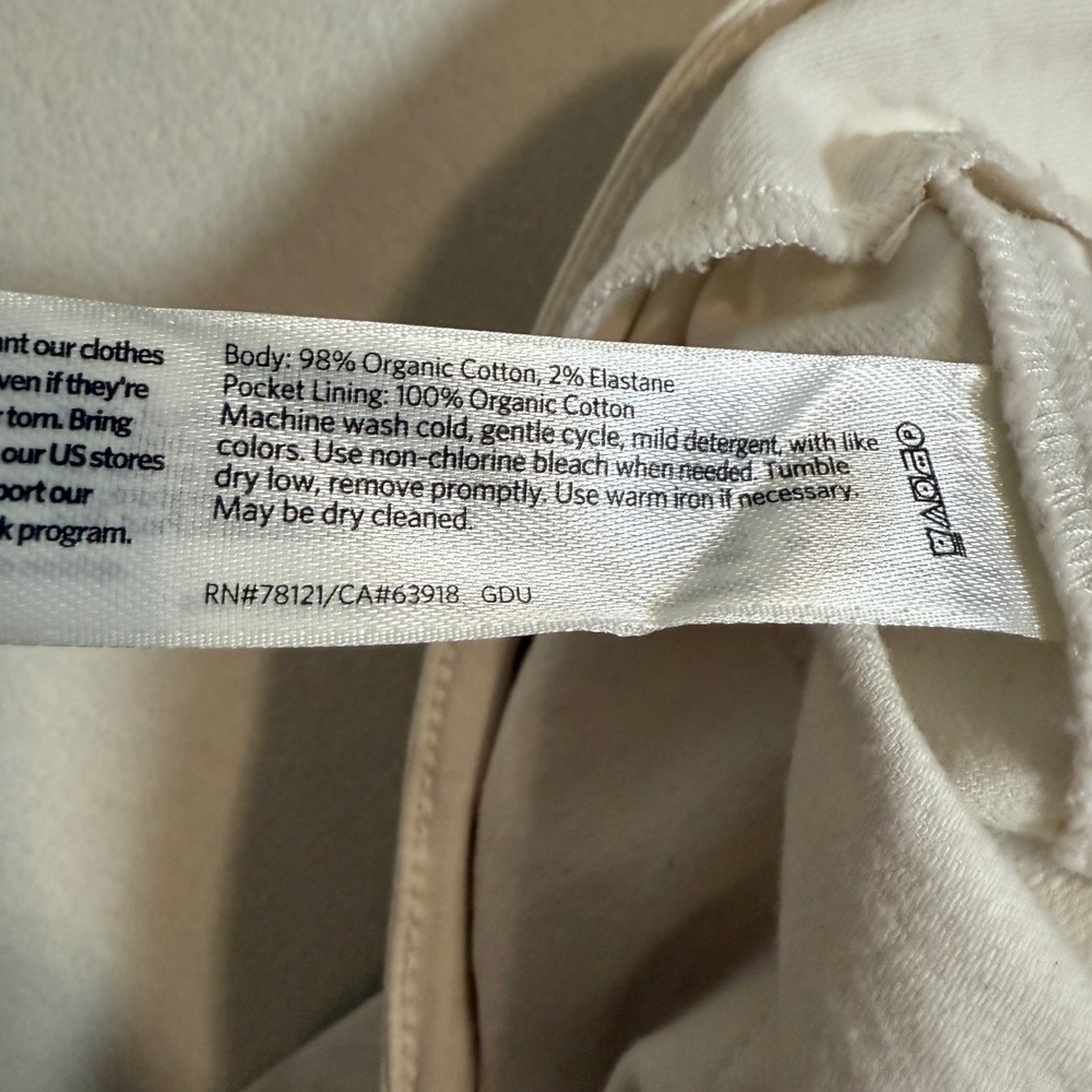 Eileen Fisher Tap Ankle Pants Pleated Organic Cotton Beige Womens Size 6 - Picture 4 of 8